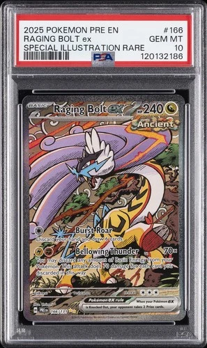 2025 POKEMON PRE EN-PRISMATIC EVOLUTIONS #166 RAGING BOLT EX PSA 10