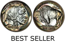 MIRROR FINISH Indian Head / Buffalo Nickel - Circulated Vintage Coin - Full Date