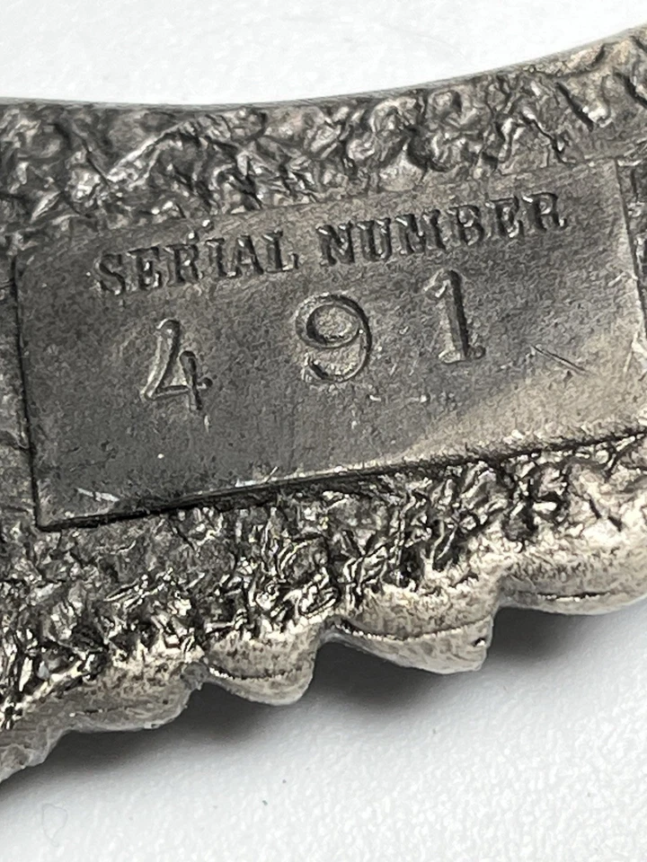 Hebilla de cinturón vintage Flying Eagle Bird 5-1/2” 1981 peltre tono plata América Foto 4 de 4