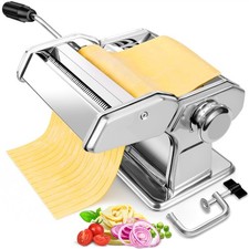 Pasta Maker - 7 Thickness Settings Pasta Roller 2-in-1 Cutter, Stainless Ste...
