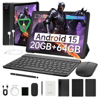 Tablet 10.1 inch IPS Touch-Screen 20GB RAM 64GB ROM Wi-Fi 5G&2.4G Android 15