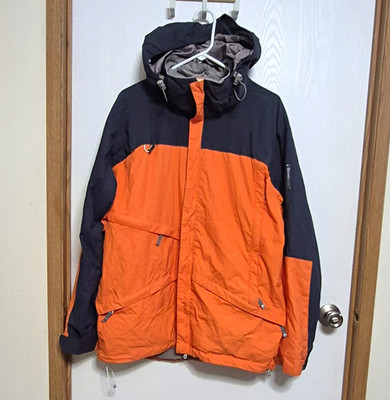 K2 Hyromatic DLX Cyclone Colorblock Hooded Ski Jacket Orange/Black M