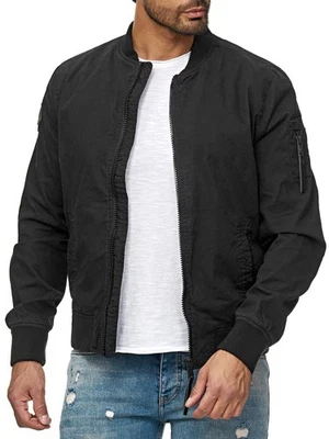 Redbridge Herren Jacke Übergangsjacke Bomberjacke Collegejacke Basic Schwarz Neu - Bild 1 von 4