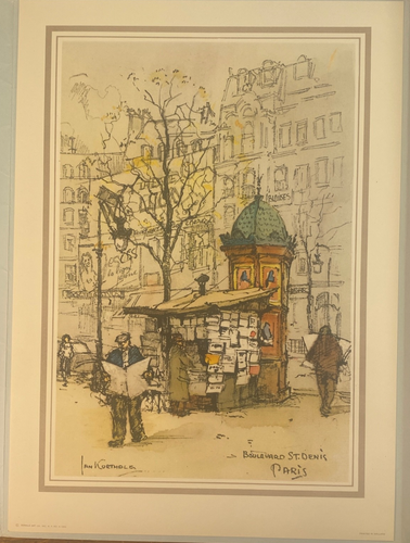 Vintage Paris Street Scenes by Jan Korthals - 6 Prints Portfolio in full Color - Picture 8 of 8