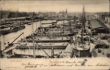 Grand Bassin Antwerp Belgium UDB posted 1906 vintage postcard c216