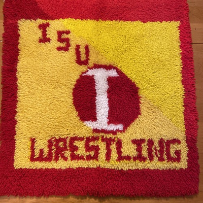 #ad #ad Vintage Home Made Iowa State Cyclones Wrestling Wall Hanging Size 28X26 $22.43