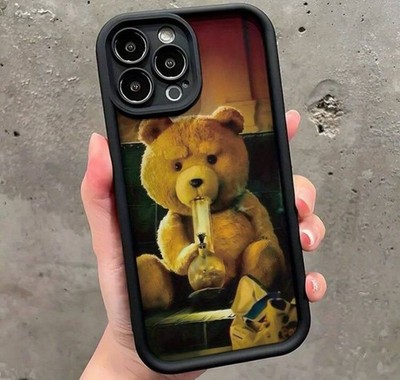 Ted Inspired Comedy Bear with Water Pipe Graphic Phone Case