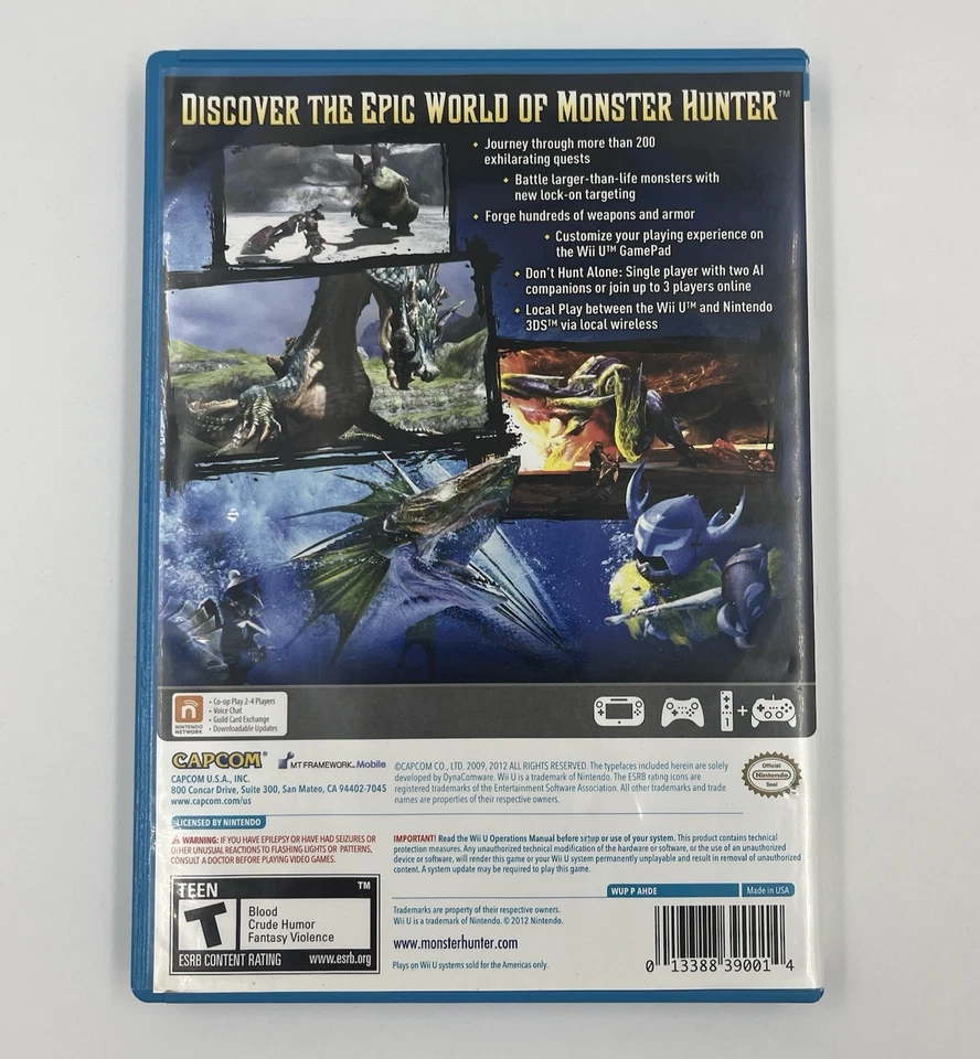 Monster Hunter 3 Ultimate (Nintendo Wii U, 2013) CB -- No manual - TESTED! MH3U - Image 2 of 4