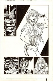 Elsa Bloodstone original comic book art Michael Lopez Scott Hanna