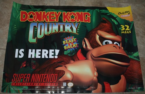 SELTENES 2-SEITIGES 1994 SUPER NINTENDO DONKEY KONG COUNTRY STORE PROMO VINYL POSTER - Bild 8 von 13