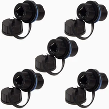 5PCS Panel Mounting Shielded RJ45 Waterproof Cat5/5E/6 8P8C Connector