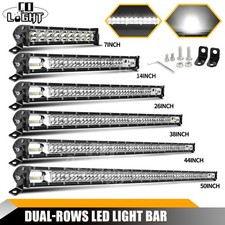 Dual Row 7 14 26 32 44 50 Led Light Bar Spot Flood Combo Driving Truck Offroad Dual Row 7 14 26 32 44 50 Led Light Bar Spot Flood Combo Driving Truck Offroad