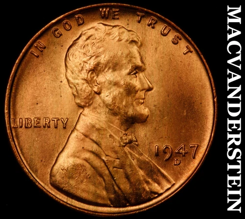 1947-D Lincoln Wheat Cent-Choice Gem BU +++ Lustrous No Reserve #i2748