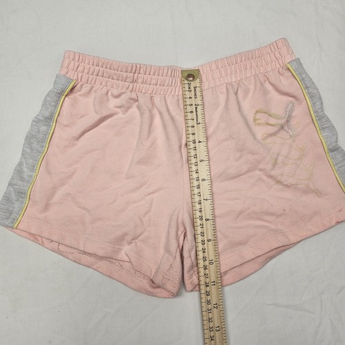 Puma Kid's Girls Pink Gray Yellow Short Size XL (16) Logo Strechy - Picture 7 of 11