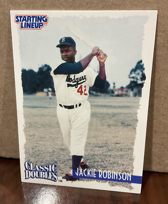 JACKIE ROBINSON 1997 KENNER STARTING LINEUP CARD CLASSIC DOUBLES - DODGERS