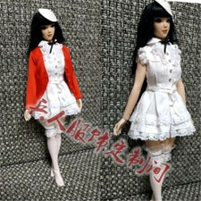 1:6 Red Coat White Dress Socks Hat Clothes For 12" Female clothing  Figure