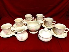Pfaltzgraff Tea Rose Lot Set 6 Cups 6 Saucers Sugar Creamer Gravy Boat