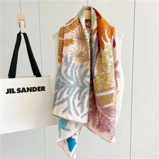 New Spring 2025 Boutique Twill Silk Shawl Scarf Hand Rolled Edge Printing 53‘’