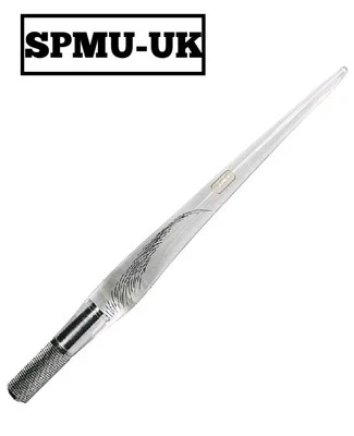 SPMU - UK Microblading Pen – Manual Tattoo Eyebrow needles Holder, CLEAR Lightweight, PCD