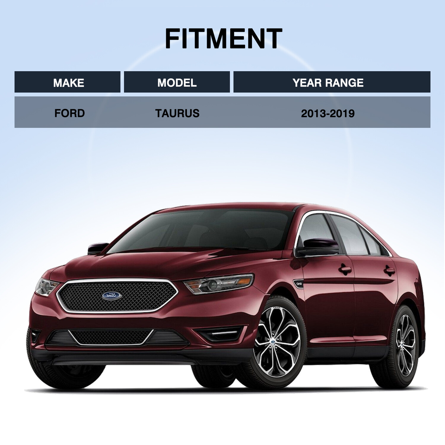 For 2013-2019 Ford Taurus Halogen w/Grey Bezel Projector Headlights ...
