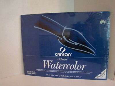Canson Montval Watercolor Paper 12x16 Cold Press 15 Sheets, Unopened Package