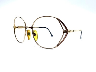 VTG Christian Dior Gold Metal Oval Oversized Glasses Germany 2302