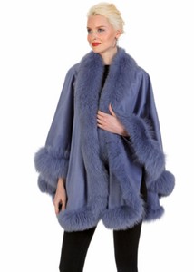 cashmere shawl with fur trim