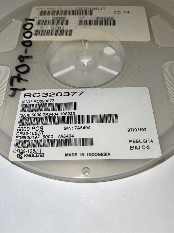 Carrete de resistencia AVX Kyocera CR32106JT lote de 5000, RC320377, VDR 04222 Foto 3 de 4