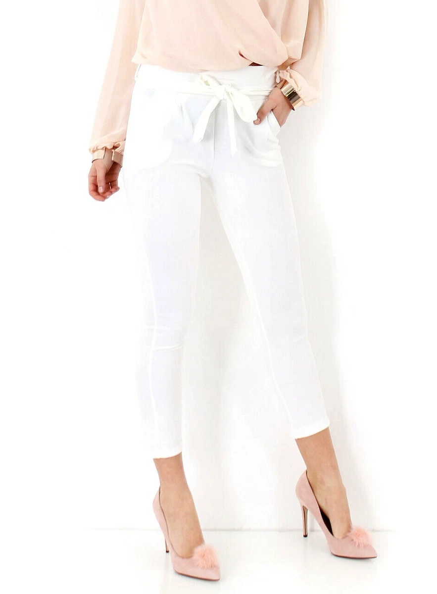 Women s Ladies back in Paper Bag skinny trousers UK 8 10 12 14 16
