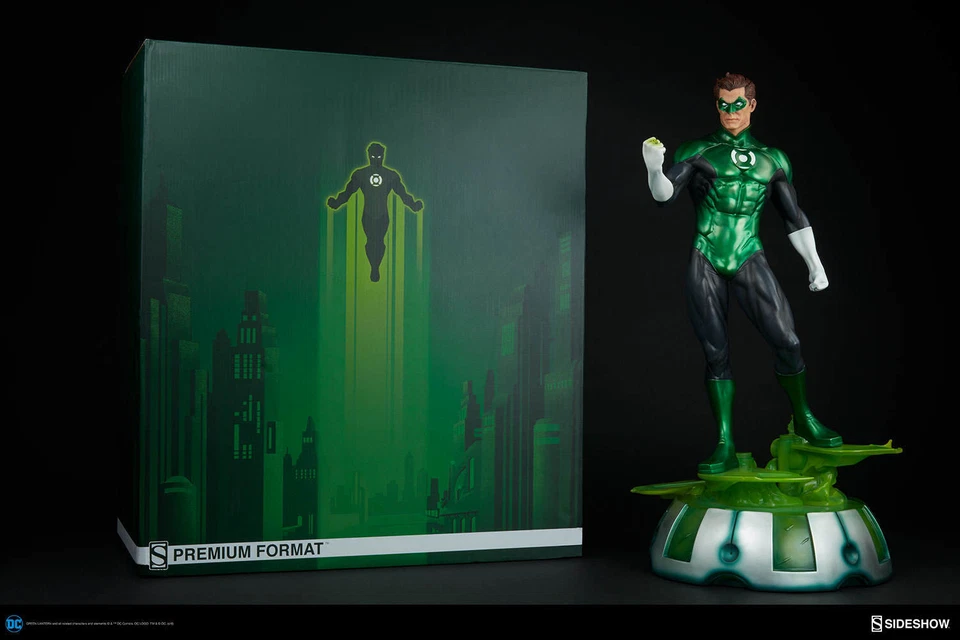 SIDESHOW Exclusivo LINTERNA VERDE Hal Jordan FORMATO PREMIUM Figura Estatua Película Foto 3 de 4