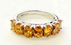 HSN Colleen Lopez Sterling Silver 7-Stone Spessartite Gemstone Band Ring Size 8 — photo 3