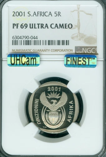 2001 SOUTH AFRICA 5 RAND NGC PF69 MAC UHCam FINEST SPOTLESS 3,678 minted * 