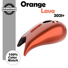 For 21+ Harley Advanblack Orange Lava Stretched Tank Cover Street Road Glide