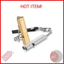 SHvivik Emergency Whistle, 2PCS Premium Safety Survival Whistles with Lanyard Ke