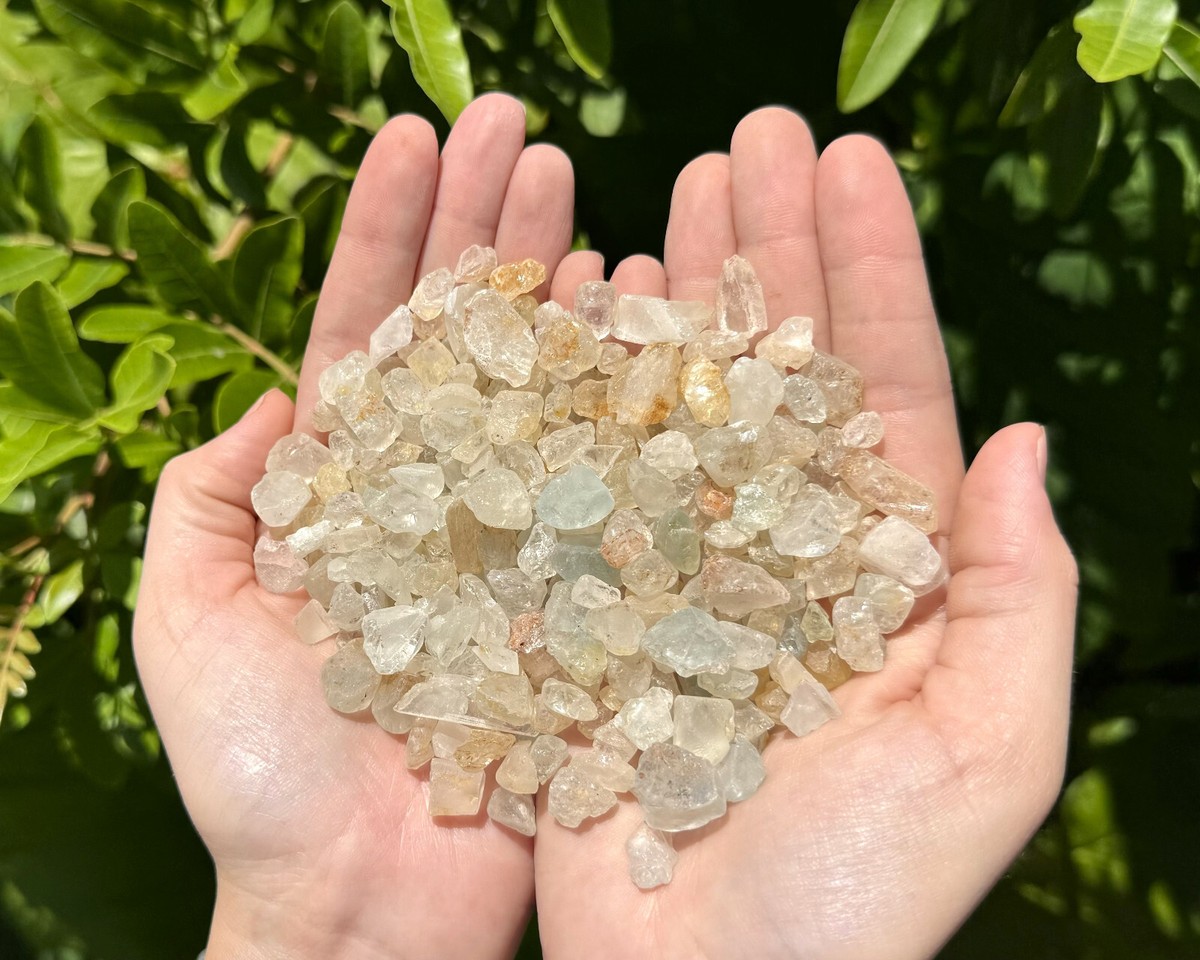 lb Bulk Lot Natural Rough Topaz Crystals (Raw Yellow Healing Gemstones 16  oz)