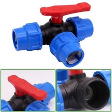 PE Pipe Faucet Diverter 3-Way Ball Valve Plastic Valve Ball Valve Pipe Fittings