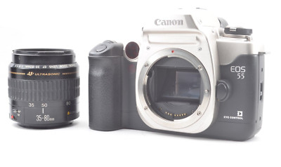 Canon　EOS 55 Mint】CANON EOS 55 Elan IIE 35mm film camera+ EF 35-80mm f/4-5.6
