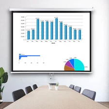 72 Inch Portable Movie Screen 160°Viewing Front Rear Curtain Projection Screen 