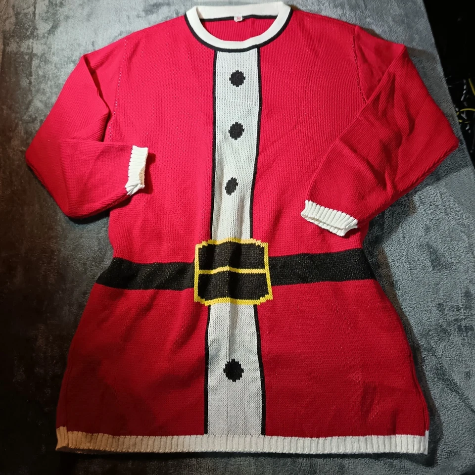 Verdadeiro Vestido Jumper de Natal Vintage "Mrs Claus" Malha Tamanho 16 Feminino Reino Unido - Imagem 2 de 4