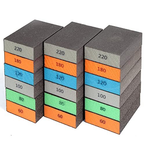 18 Pack Sanding Sponge Washable and Reusable Sanding Block for Wood Drywall 