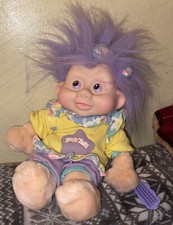 RARE Applause Magic Trolls Babies 1991 Vintage Hairbrush Attached