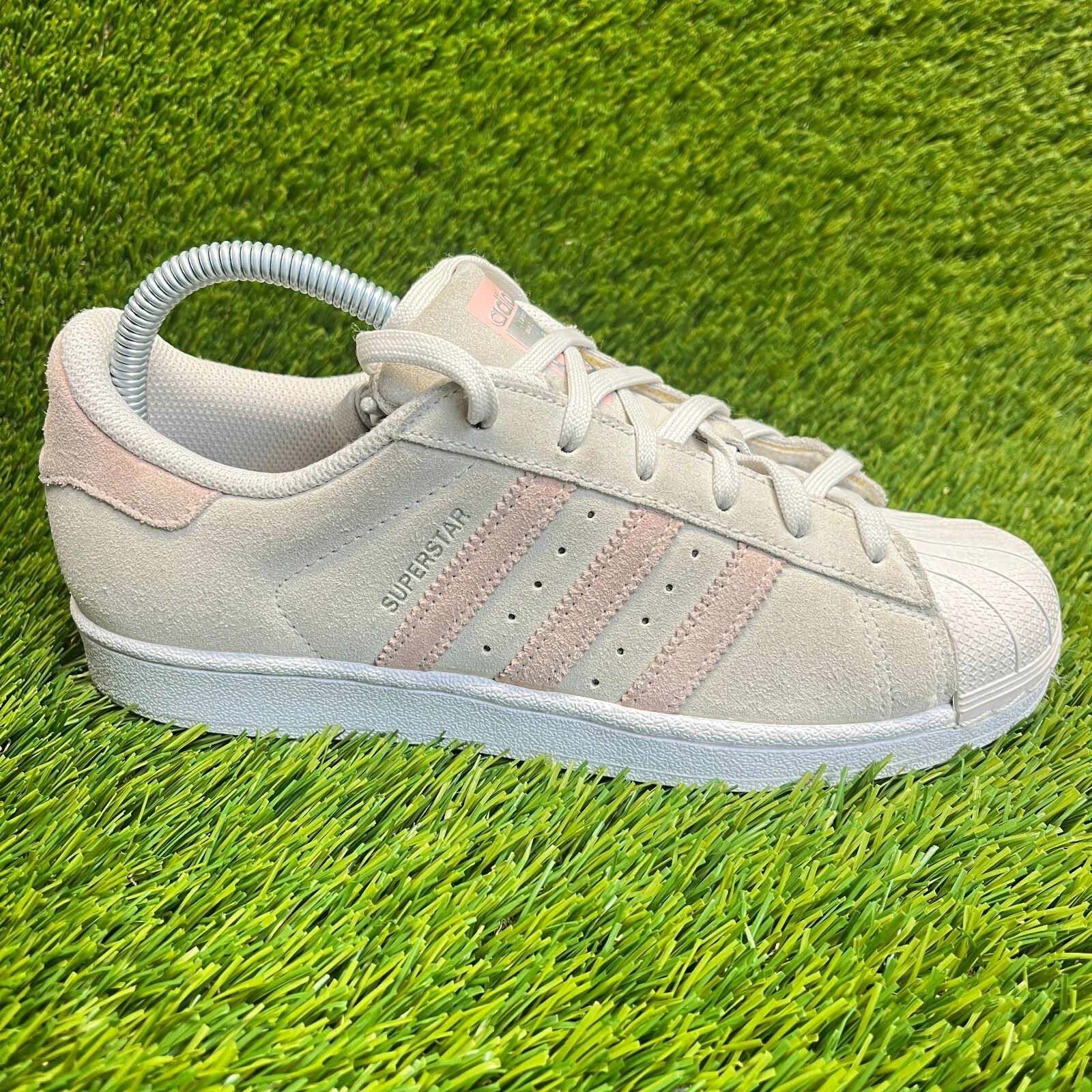 Scarpe sneakers Adidas Superstar bambina taglia 6 anni beige rosa stile di vita atletico