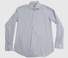 BUGATCHI MEN SHAPED FIT BUTTON DOWN LIGHT BLUE LONG SLEEVE DRESS SHIRT Size 15.5
