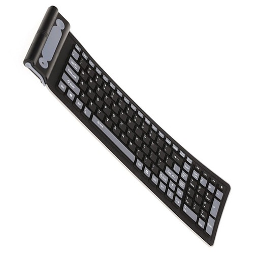 2.4G 107 Key USB Wireless Keyboard Supports PC + OS Flexible Foldable Silicone