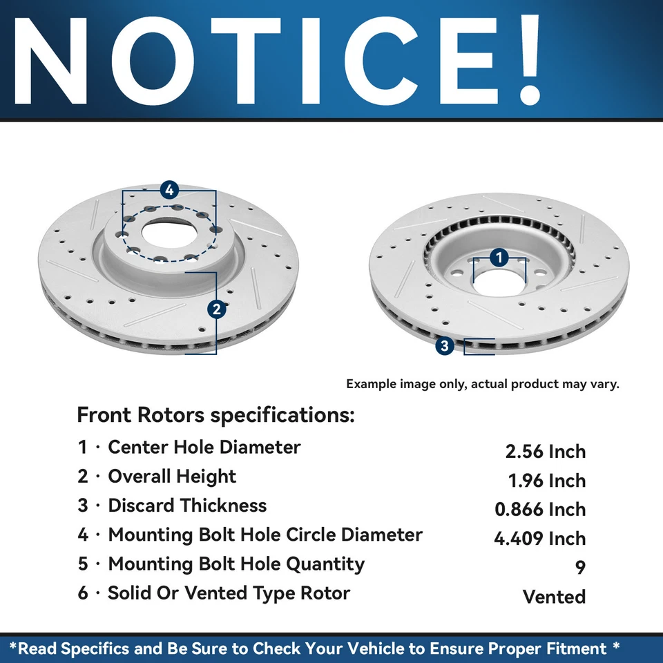 312mm Front & 272mm Rear DRILLED Brake Rotors for Audi A3 Quattro Volkswagen EOS - Image 3 of 4