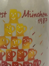 Oktoberfest Beer Stein Mug 1987 Rastal 1L Stoneware Munich Fritz Wagner Birthday