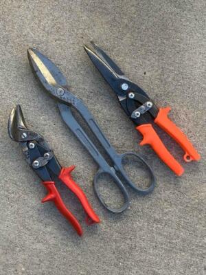 Lot of (3) Wiss Metal Tin Shears Snips - M6, A-9 & M-300