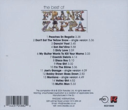 FRANK ZAPPA The Best Of ( CD 2004 Rykodisc ) - Bild 2 von 2