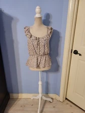 Sienna Sky Small Blouse Womens Floral Ruffle Peplum  Sleeveless Boho 