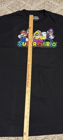 Super Mario Bros 2XL Graphic Shirt Black Nintendo Luigi Wario NES N64